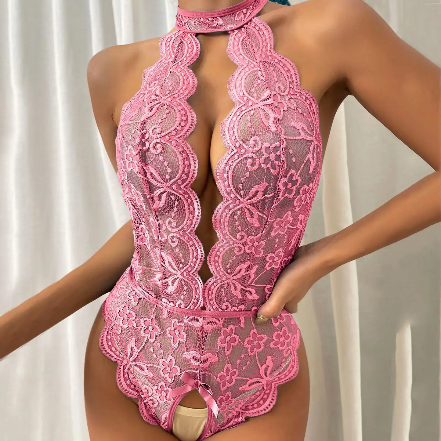 Lingerie clothing open crotch bodysuit (2 colors)