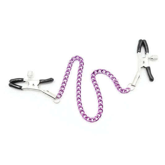 Nipple play toy adjustable clamps w/ chain (2 colors)