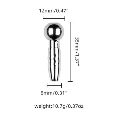 Sounding & urethral play toy ball head cum thru penis plugs