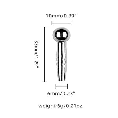 Sounding & urethral play toy ball head cum thru penis plugs