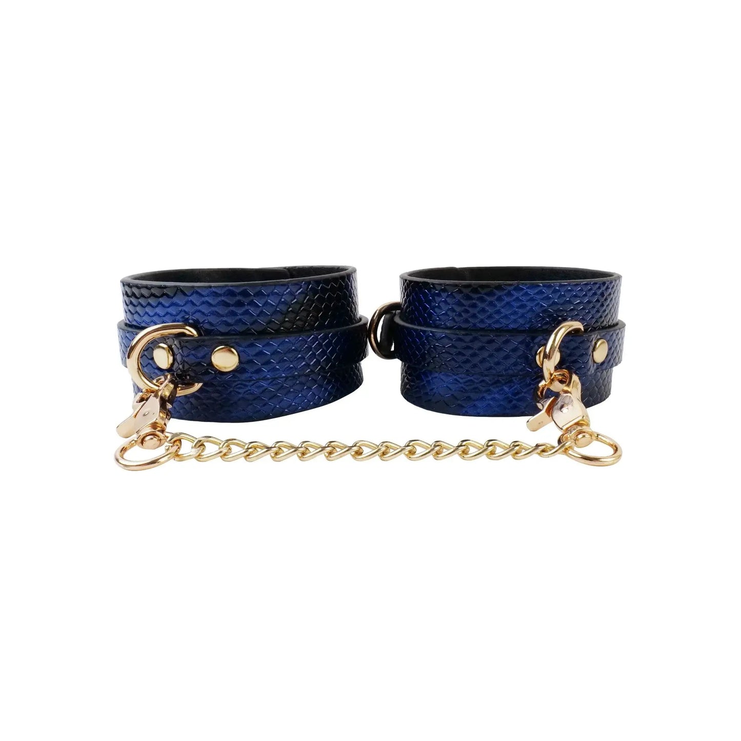Bondage toy 7-piece blue snakeskin style luxury set