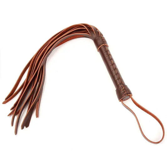 Impact play toy brown genuine leather flogger