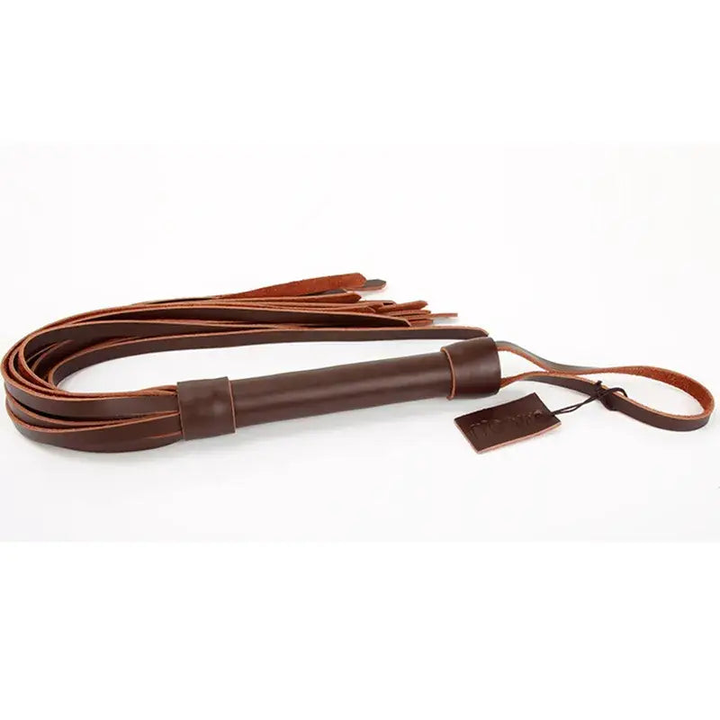 Impact play toy brown genuine leather flogger