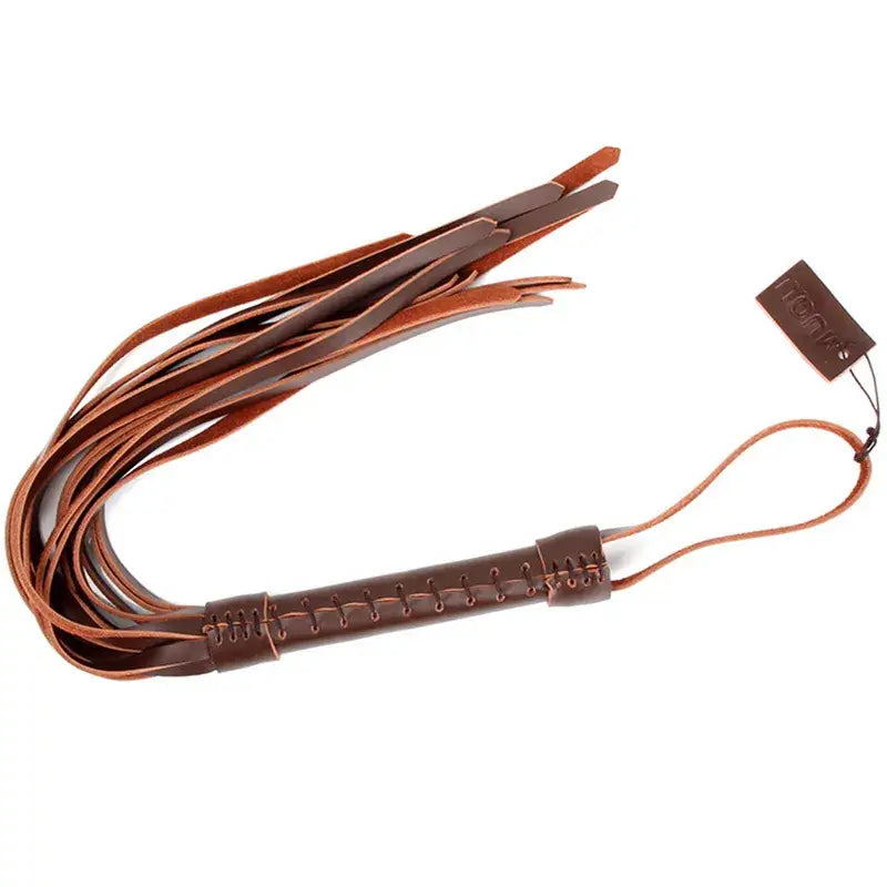 Impact play toy brown genuine leather flogger