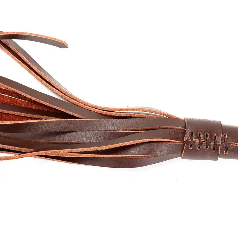 Impact play toy brown genuine leather flogger