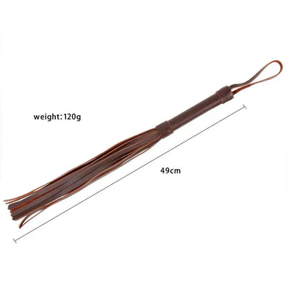 Impact play toy brown genuine leather flogger