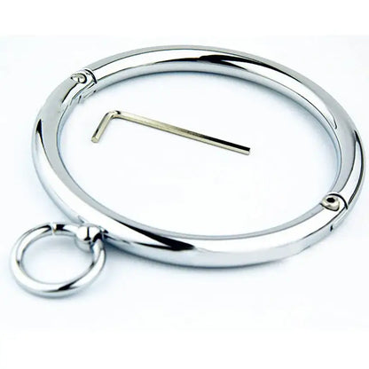 Wearables toy circular polished stainless steel collar