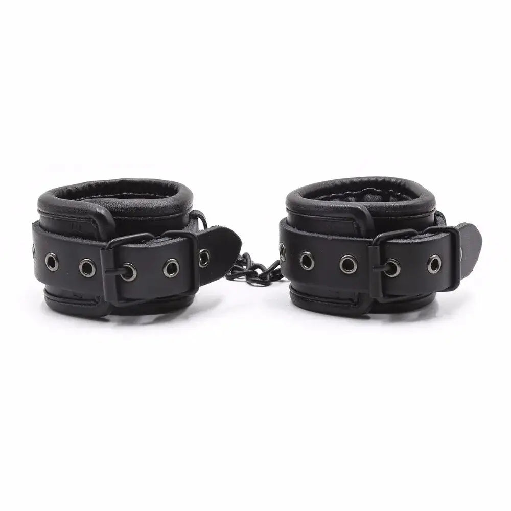 Bondage toy blacked out cowhide leather set or separates