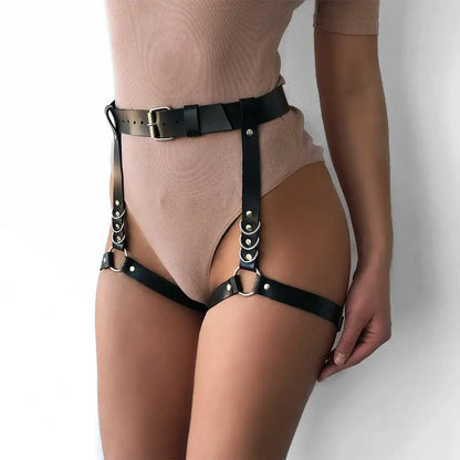 Wearables jewelry goth punk inspired harnesses in leather