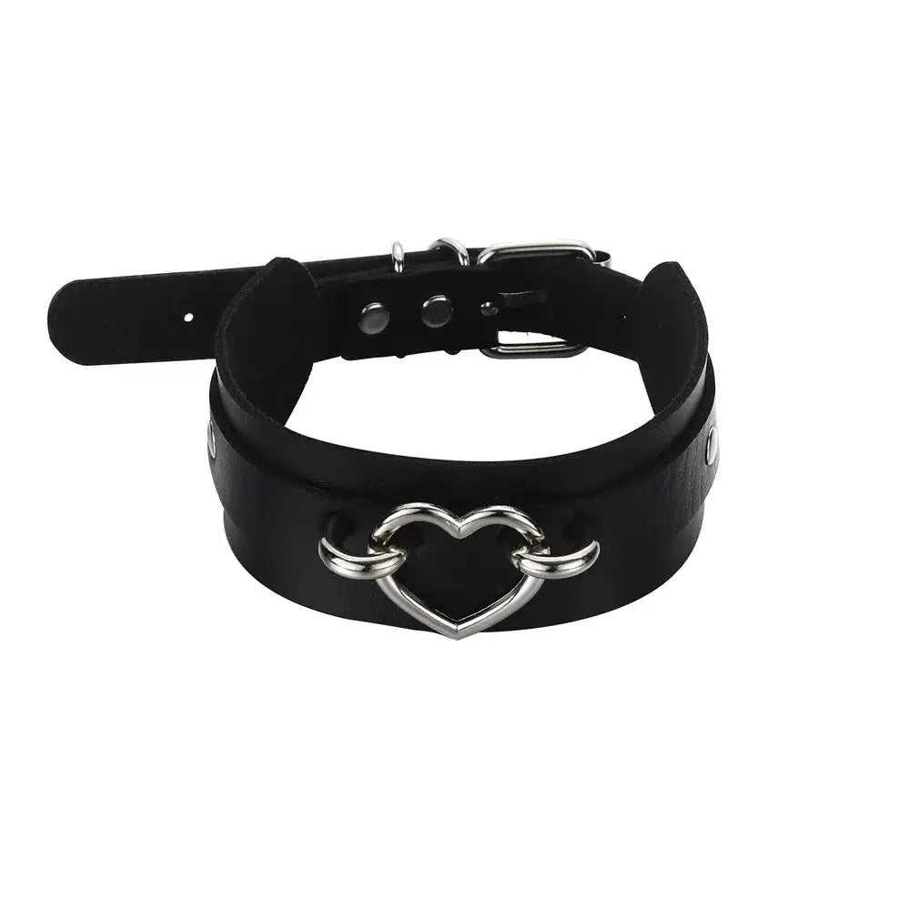 Bondage clothing heart ring harajuku collar & matching