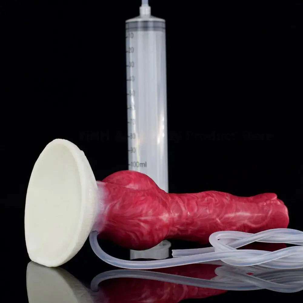 Dildos toy small squirting silicone wolf dildo w/ suction