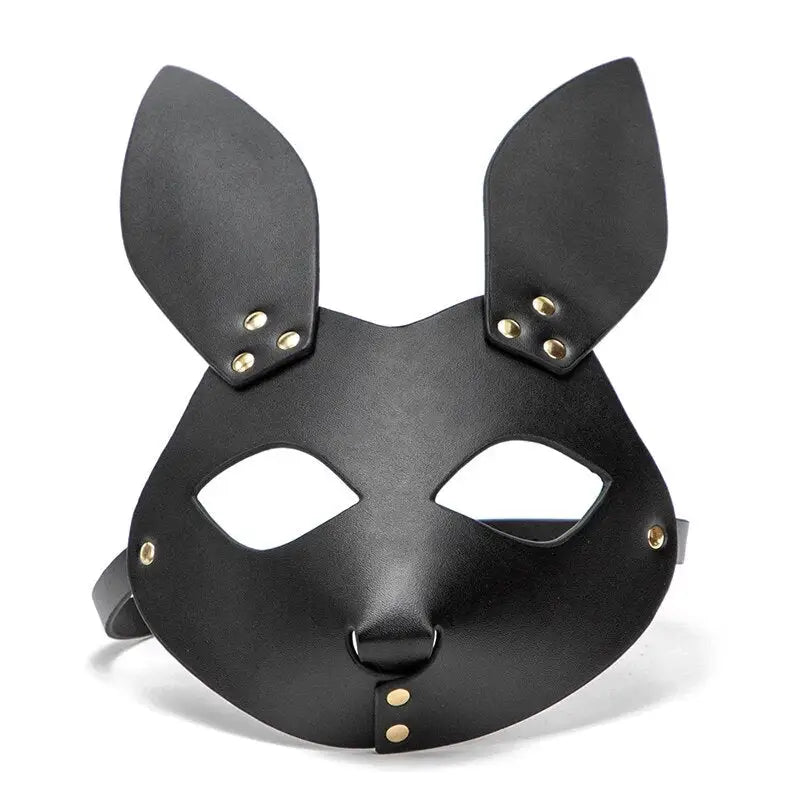 Wearables clothing leather animal masks in black or red (16