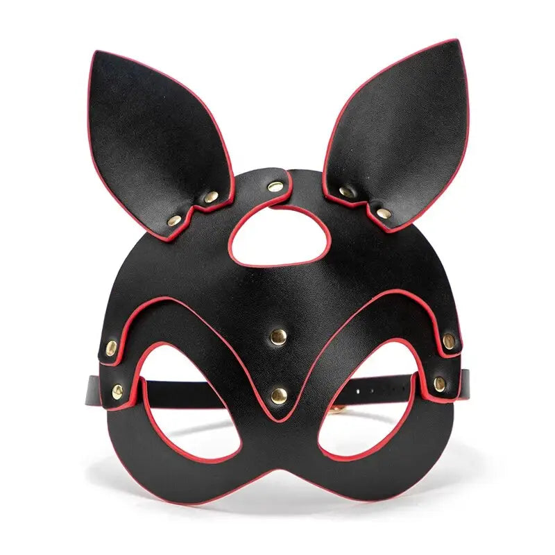 Wearables clothing leather animal masks in black or red (16