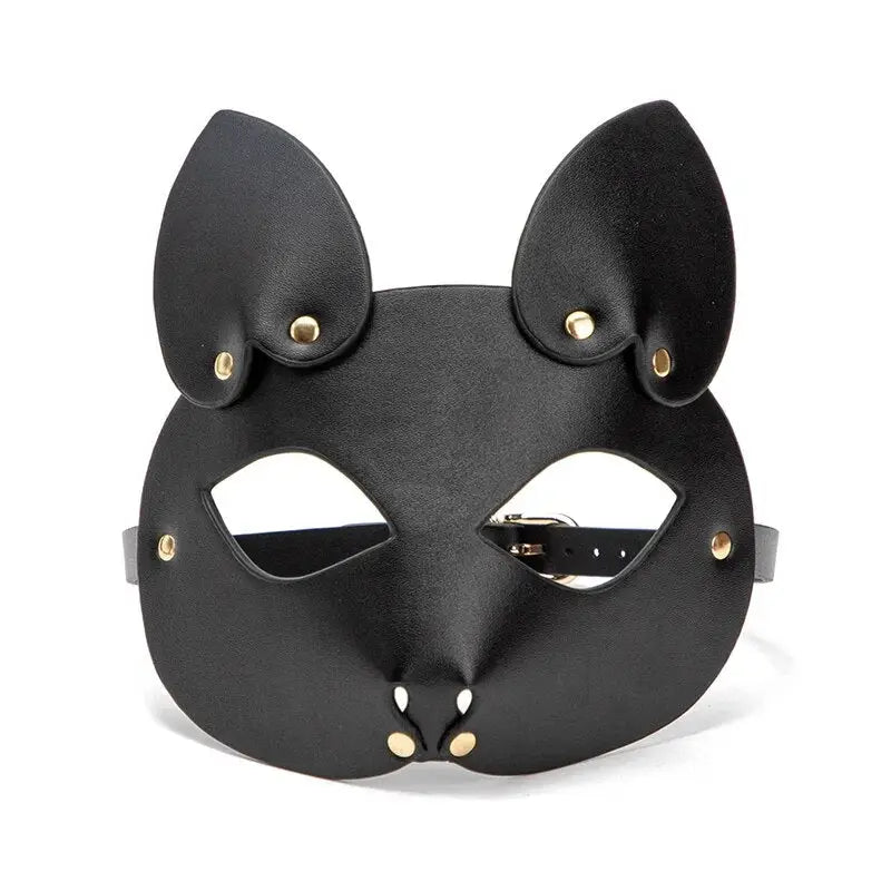 Wearables clothing leather animal masks in black or red (16