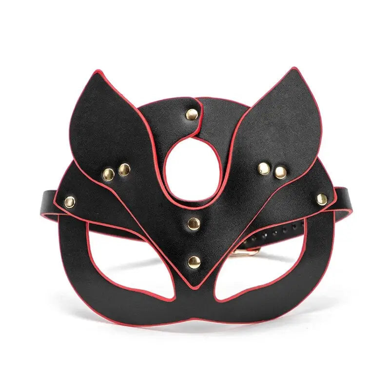 Wearables clothing leather animal masks in black or red (16