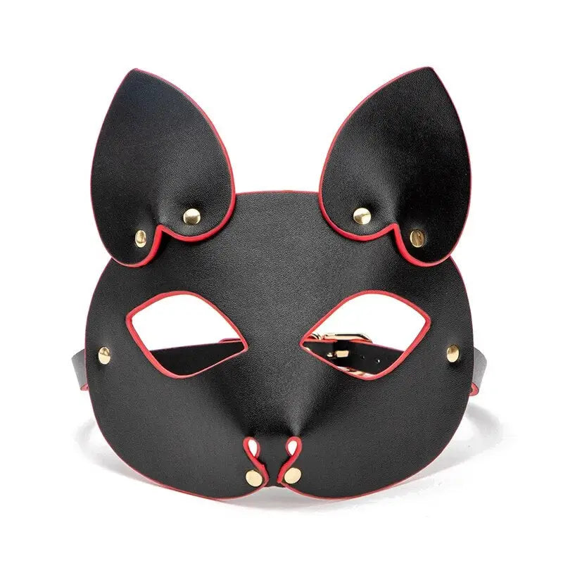 Wearables clothing leather animal masks in black or red (16