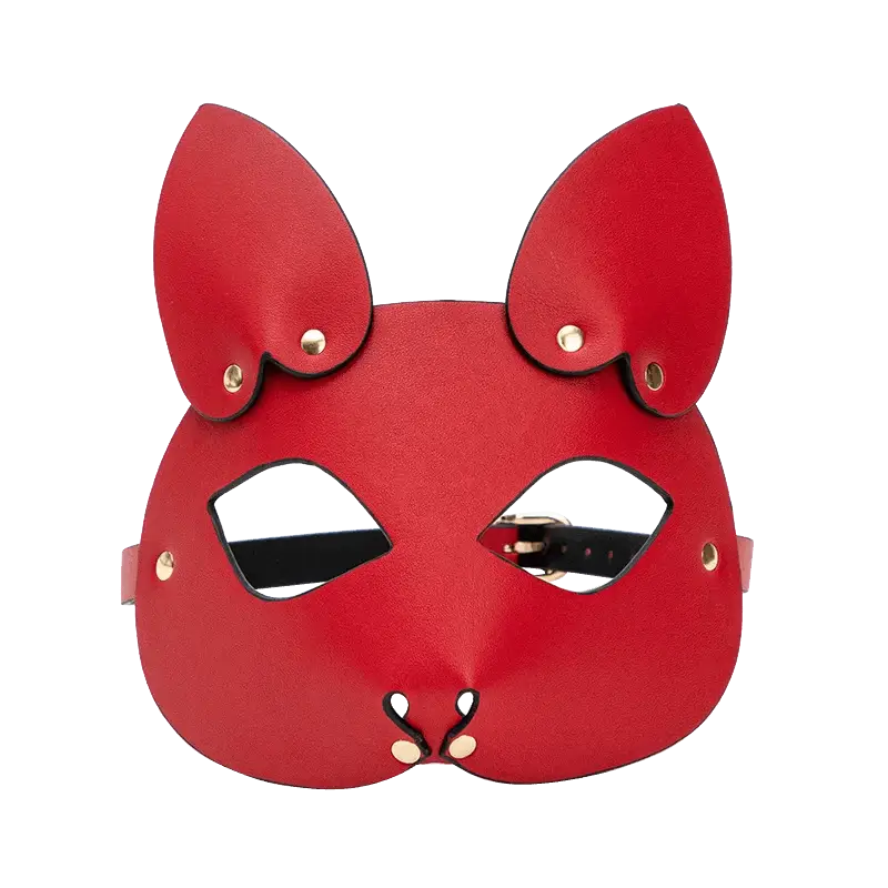 Wearables clothing leather animal masks in black or red (16