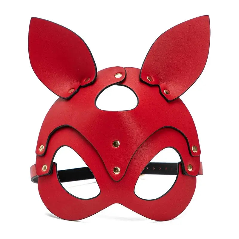 Wearables clothing leather animal masks in black or red (16