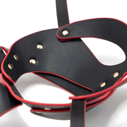 Wearables clothing leather animal masks in black or red (16