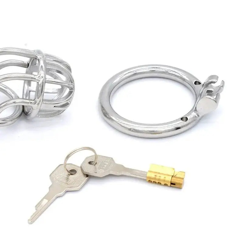 Chastity toy lockable stainless steel cock cage