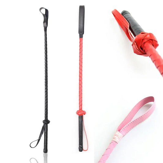 Impact play toy long pu leather riding crop (3 colors)