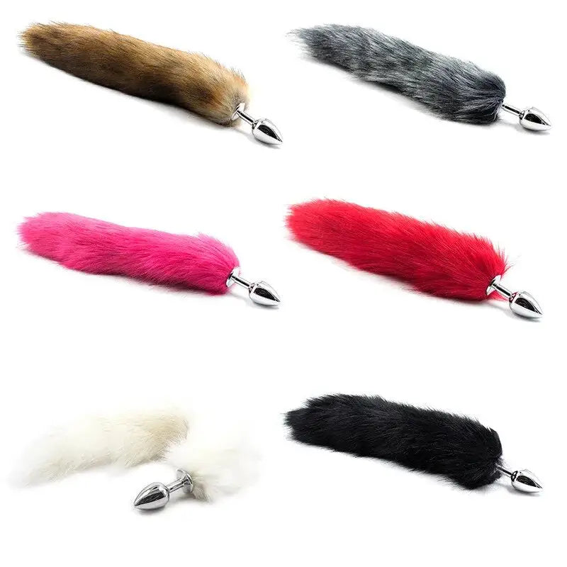 Anal play toy luxurious faux fox tail butt plug (5 colors)