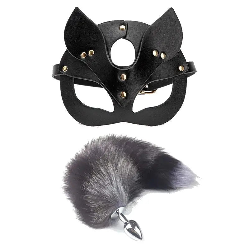 Anal play toy mask and tail sets (4 options)