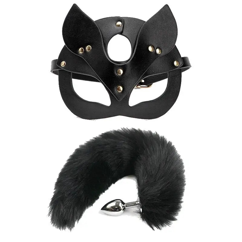 Anal play toy mask and tail sets (4 options)