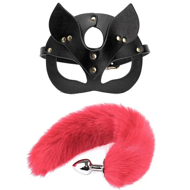 Anal play toy mask and tail sets (4 options)