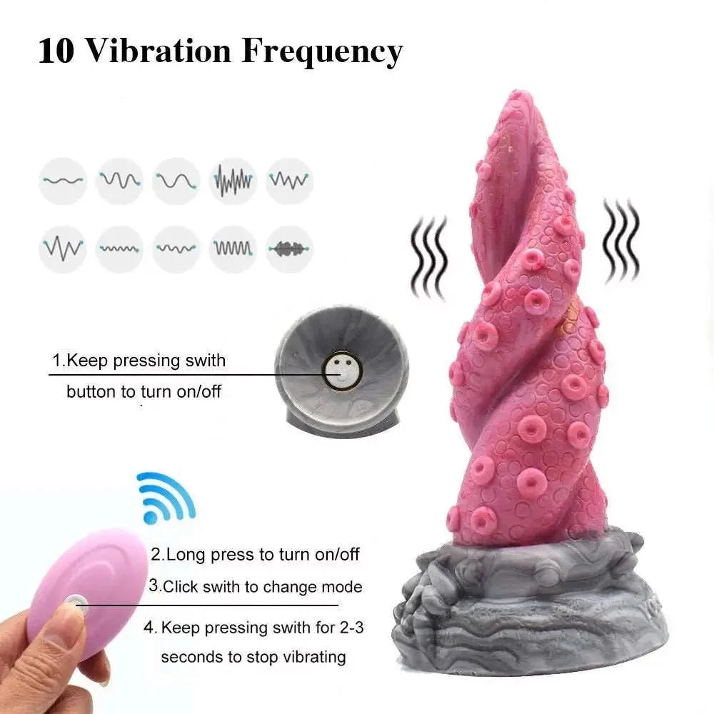 Dildos toy remote control vibrating tentacle fantasy dildo