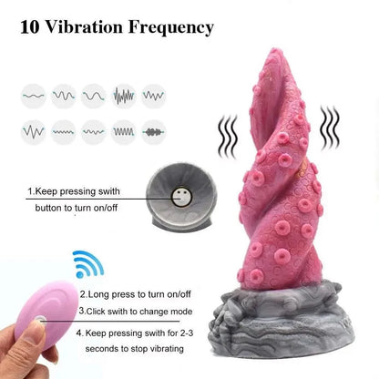 Dildos toy remote control vibrating tentacle fantasy dildo