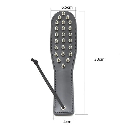 Impact play toy sharp spiked pu leather paddle