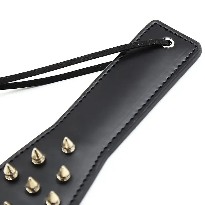 Impact play toy sharp spiked pu leather paddle