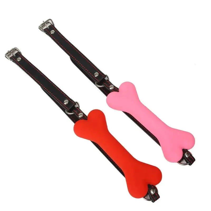 Bondage toy soft silicone dog bone gag (3 colors)