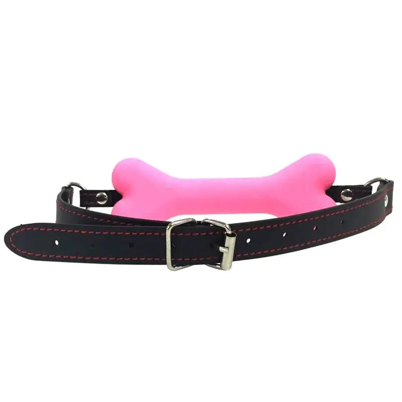 Bondage toy soft silicone dog bone gag (3 colors)