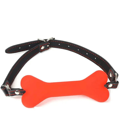 Bondage toy soft silicone dog bone gag (3 colors)