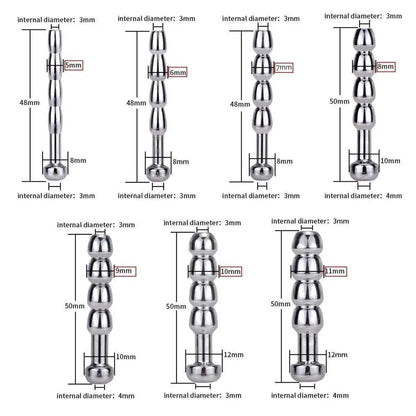 Sounding & urethral play toy cum-thru penis plugs (7 sizes)