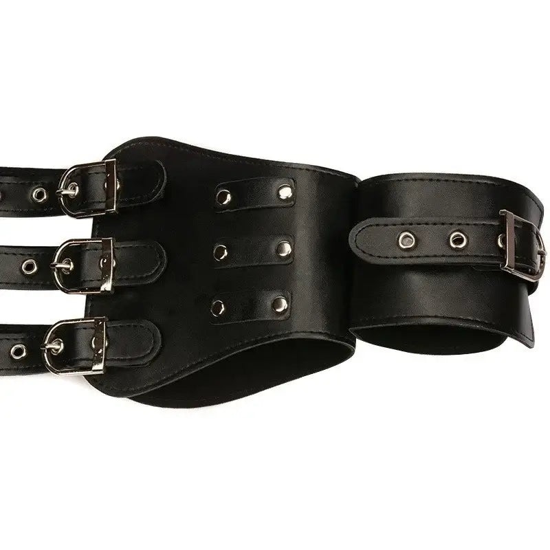 Bondage toy tight arm and body binder harness collar