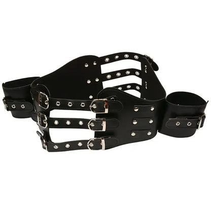 Bondage toy tight arm and body binder harness collar