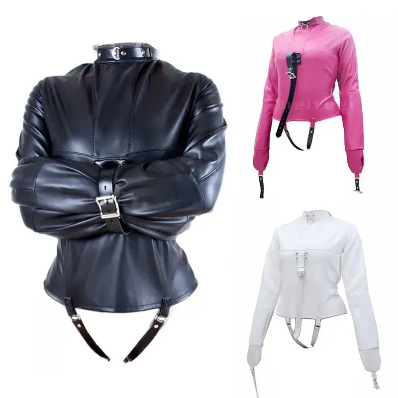 Straitjackets toy whispering rose pu leather straitjacket